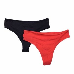 Skims Women's Red & Black Thong 2 Pair Size XS